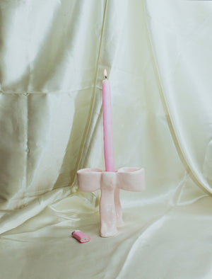 Ribbon Candle Holder - Pink